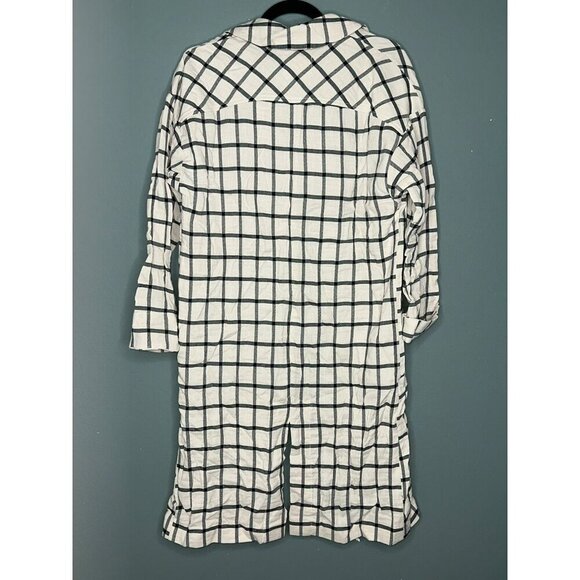 ASOS Women's 0 Long Collared Plaid Shacket Blazer Button Front NWT - Picture 2 of 12